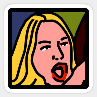 Woman Yelling at Cat Meme Detail Square Sticker